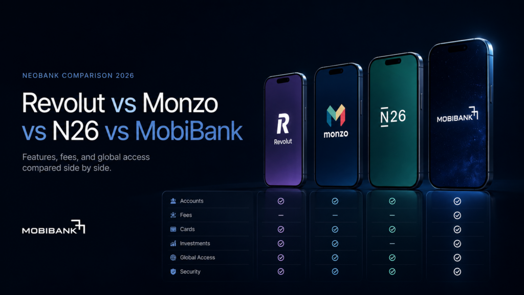 Neobank Comparison 2026: Revolut vs Monzo vs N26 vs MobiBank